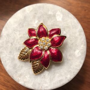 vintage pointsetta brooch